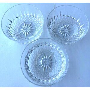 Set of 3 Arcoroc France Brand Clear Decorative Salad Glass Bowls 2.5" Diameter
